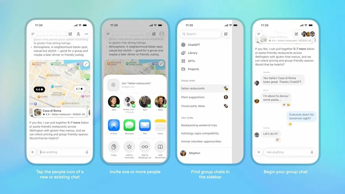 OpenAI Resmi Luncurkan Fitur Group Chats di ChatGPT