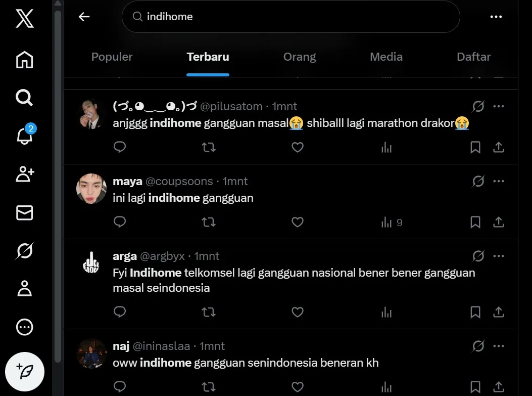 Indihome gangguan massal?