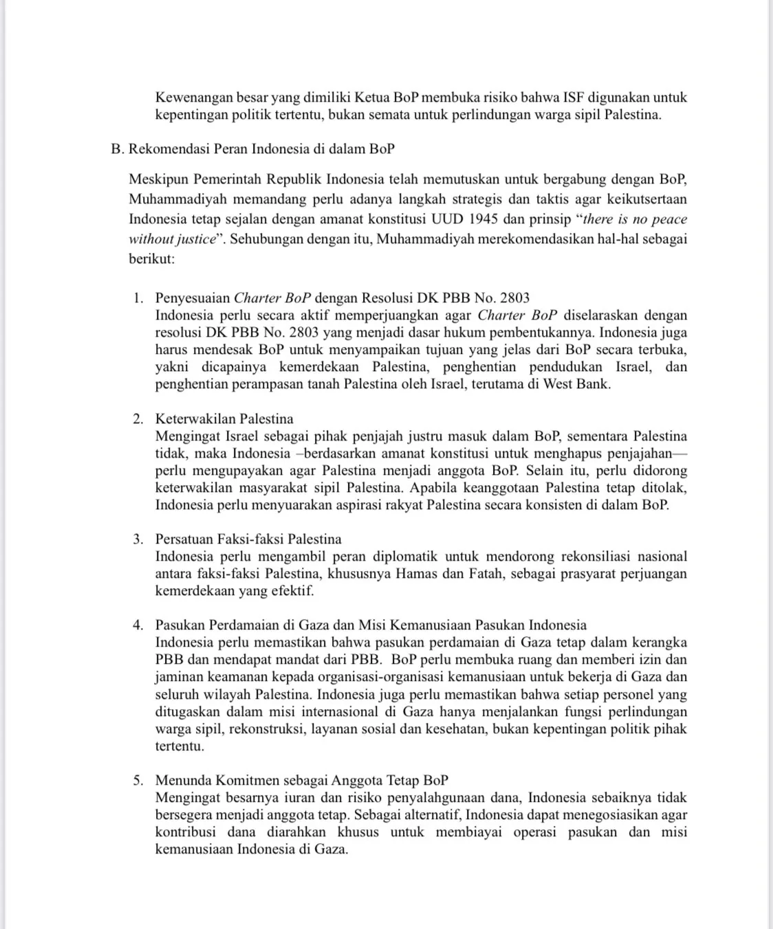 Lanjutan surat Muhammadiyah soal BOP untuk Prabowo Subianto. Foto: Istimewa