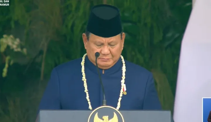 Upacara HUT ke-81 RI, Prabowo Pimpin Hening Cipta untuk Korban Bencana Alam di NTT