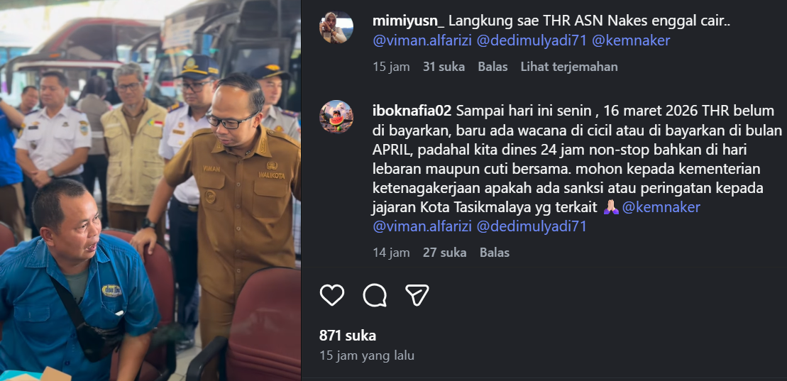 Walikota Tasikmalaya Digeruduk, THR ASN Belum Cair, Baru Cair setelah Idulfitri atau April 2026?
